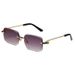 UV400 Frameless Sunglasses - Lightweight Metal Frame, Trendy Unisex Style (Anti-Glare Sun Protection)_viptrois.com