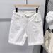 Men's Clothing Denim Shorts For Summer Thin Elastic Trend Slim Fit Slim Fit Washed Casual Trendy Pants_viptrois.com