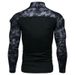 Men's Clothing Long Sleeved Elastic Slim Fit Camouflage Polo Casual Stand Up Collar Cotton Autumn Youth Tactical T Shirt_viptrois.com