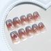False Nails Gradient Haze Blue Red Brown Blush Irregular Pattern Retro Whitening Detachable Wearable Nail Plate_viptrois.com