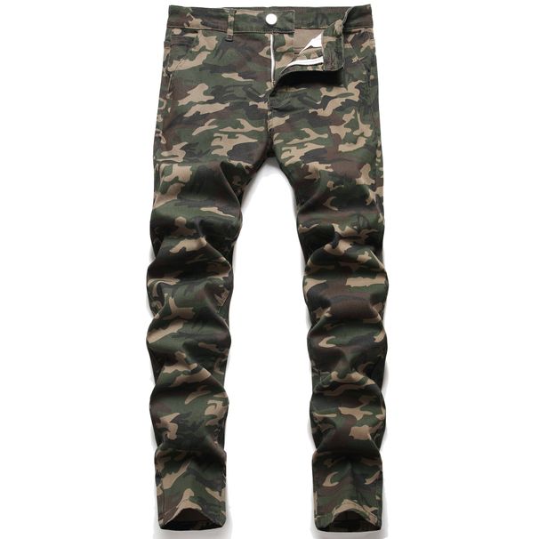 Men's Clothing New Retro Camouflage Jeans Denim_viptrois.com
