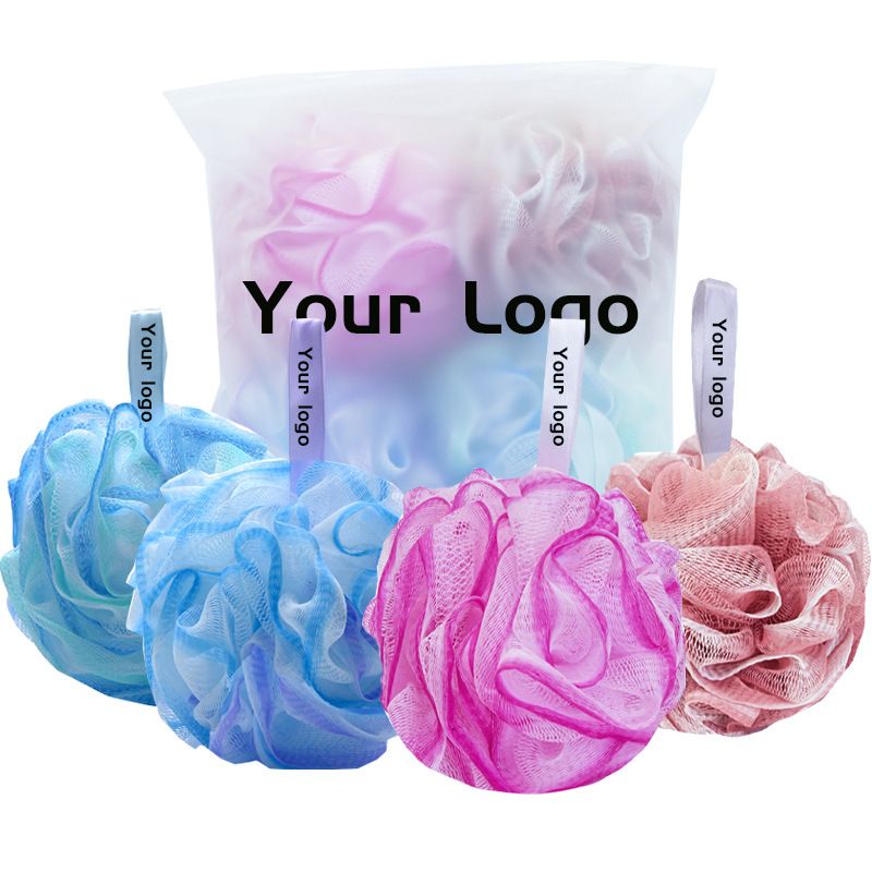 AmazerBath Loofah Sponge 75g/Piece, Exfoliating Bath Sponge Body Scrubber - Loofa Set Of 4 Flower Color (Large, Green-Purple)_viptrois.com