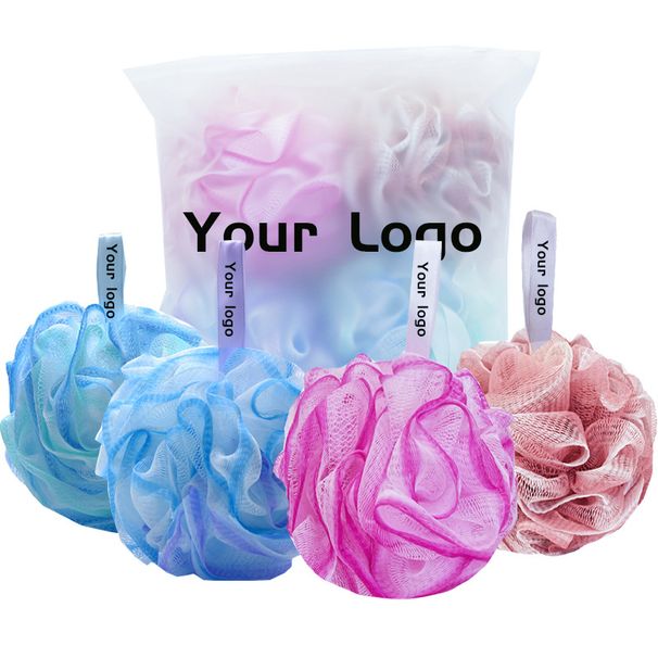 AmazerBath Loofah Sponge 75g/Piece, Exfoliating Bath Sponge Body Scrubber - Loofa Set Of 4 Flower Color (Large, Green-Purple)_viptrois.com
