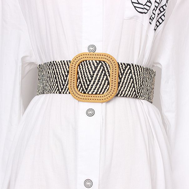 Women Braided Belts Must Buy Summer Woven PP Grass Belt Female Decorative Dress Wide Belt Elastic Elastic Versatile Belt Female_viptrois.com