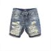 Men's Clothing Personalized Trendy Brand Side Whisker Stitching Denim Shorts Summer New Boys Scratched Hole 5 Point Pants_viptrois.com