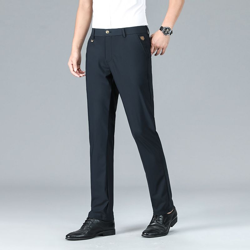 Men's Stretch Business Casual Pants - High Elasticity Straight Fit Trousers For Office & Daily Wear_viptrois.com