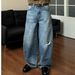 Men's Clothing Retro Daddy Ripped Loose Scimitar Version Wide Leg Jeans For Men And Women_viptrois.com