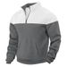 Men’s Diamond Jacquard Zip-Up Sweatshirt – Heavyweight Stand Collar Pullover With Color Blocking (S-XXXL, 250g Fabric)_viptrois.com