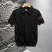Men's Slim Fit Knit Polo Shirt – Short Sleeve Solid Color Undershirt, Breathable & Comfortable For Casual & Smart Wear_viptrois.com