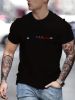 "PARIS" Letter Pattern Print Men's Comfy Slightly Stretch T-shirt, Graphic Tee Men's Summer Clothes, Men's Outfits_viptrois.com
