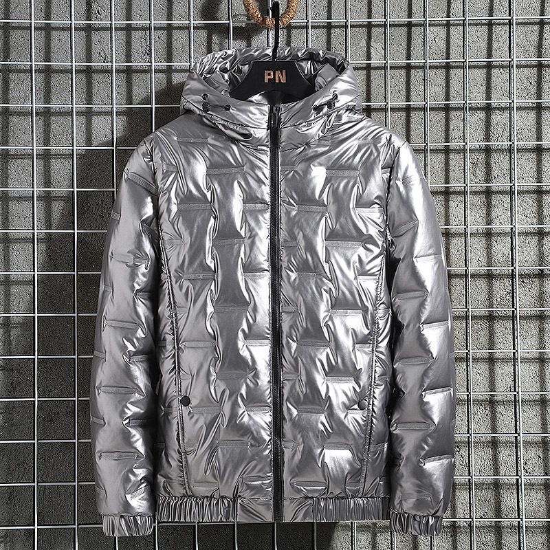Metallic Finish Winter Puffer Jacket – Slim-Fit Hooded Coat With High-Shine Polyester Shell (M-5XL)_viptrois.com