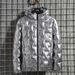 Metallic Finish Winter Puffer Jacket – Slim-Fit Hooded Coat With High-Shine Polyester Shell (M-5XL)_viptrois.com