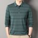 Nordmann Dad's Striped Polo Long Sleeve T-Shirt For Middle-aged Men Spring And Autumn Turn-down Collar Loose Business Casual Base_viptrois.com