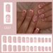 Short Bright Face Generous Armour Europe And The United States Cross-border Foreign Trade French Relief Flower Pearl Detachable Wear Nail Art 24 Piece_viptrois.com