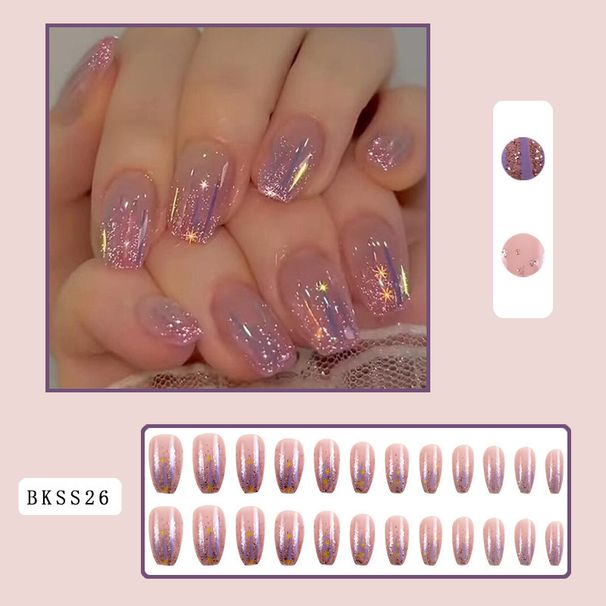 Nail Strips Nail Tips Long INS Style Wearable Nail Tips Flashing Hot Girl Nail Tips Nails Nail Art Patches_viptrois.com