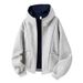 Unisex Zip-Up Hoodie – Oversized Open-Front Sweatshirt With Adjustable Hood (Black/Light Grey/Navy, Cotton-Blend, S-XXL, Relaxed Fit For Layering)_viptrois.com