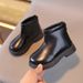 Child's shoes Fashion children boys cotton boots girls fashion leather boots windproof warm tide_viptrois.com