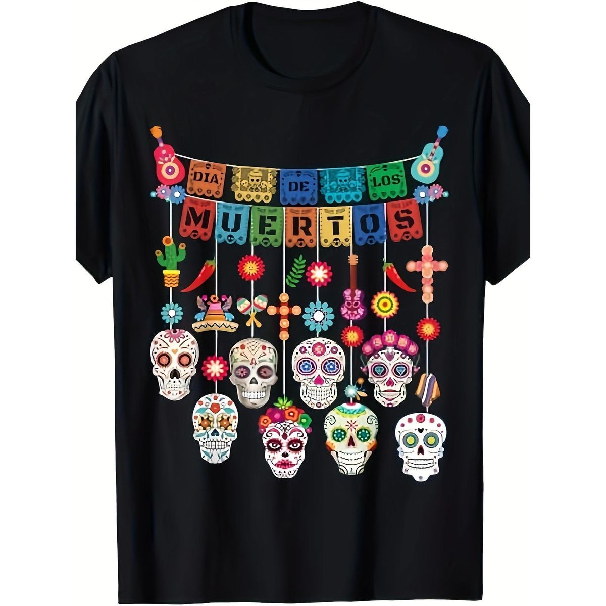 Camiseta Calavera Divertida Del Día Los Muertos Ropa Hombre Gráficas Divertidas Camisetas Humor Regalos De Vacaciones,_viptrois.com