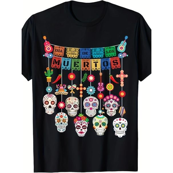 Camiseta Calavera Divertida Del Día Los Muertos Ropa Hombre Gráficas Divertidas Camisetas Humor Regalos De Vacaciones,_viptrois.com