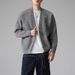 Pure 2023 Korean Version Simple Lazy Style Cardigan Sweater Men's V-neck Autumn Winter Casual Solid Color Loose Knitted_viptrois.com