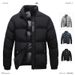 Winter New Men's Cotton Jacket Short Stand Collar Casual Coat Thickened Warm Down Cotton Jacket Solid Color Bread Jacket_viptrois.com