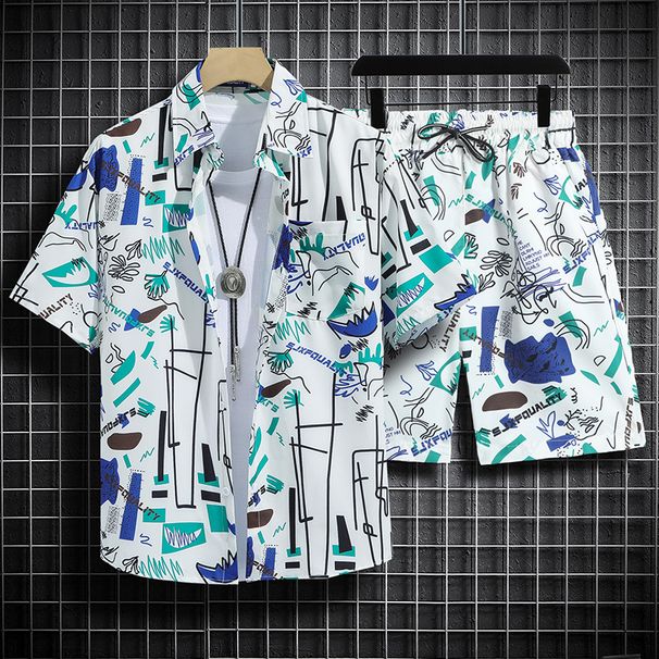 Men's Clothing Manufacturers Retro Men's Floral Shirt Suit Hawaiian Style Loose Seaside Holiday Short Sleeved Beach Shirt_viptrois.com