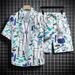 Men's Clothing Manufacturers Retro Men's Floral Shirt Suit Hawaiian Style Loose Seaside Holiday Short Sleeved Beach Shirt_viptrois.com