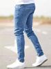 Distressed Herren Jeans Denim Löcher Skinny Vintage Wash Solid Bleistifthose 2024, Knöchellang, Mantel, Punk-Stil, Taschen, Schlank_viptrois.com