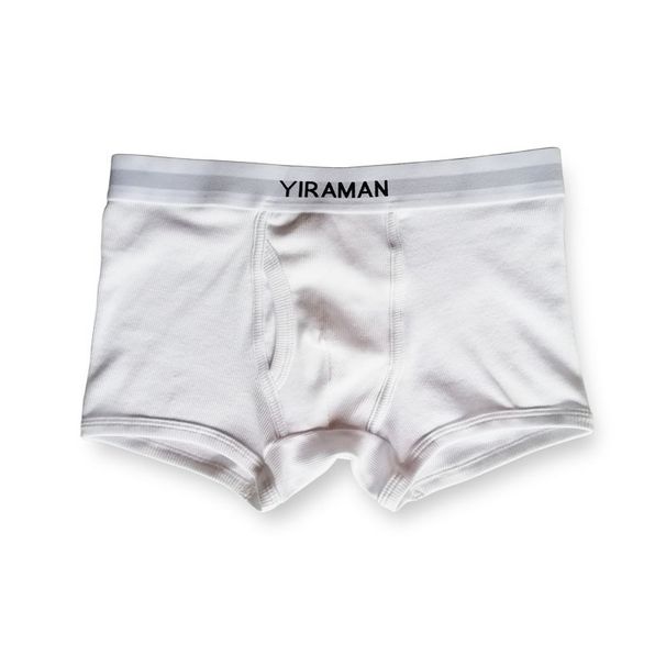 Pulse Men's Boxer Briefs Ribbed Cotton Simple White European Pure Large Size Underwear Cross-Border High Elasticity In Stock_viptrois.com