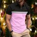 Lapel Casual Fashion Lapel Chest Stripes Man Short Sleeve T-shirt Summer Compression Shirt Cotton Designer High Quality Clothing_viptrois.com