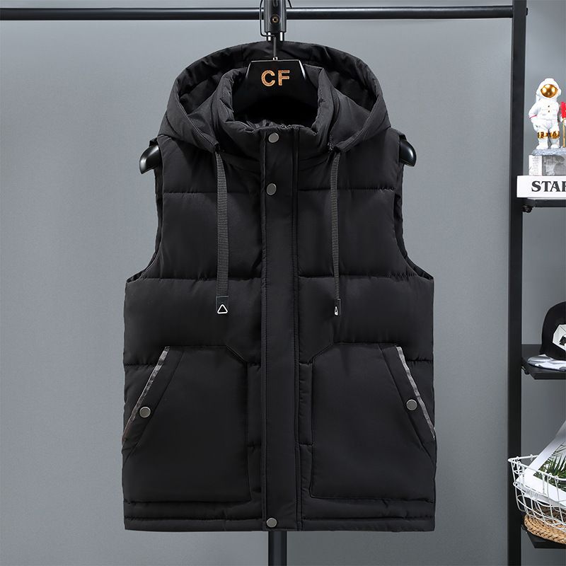 Men's Clothing Plus Size Winter Men's New Cotton Waistcoat Vest Vest Thickened Jacket Work Clothes Class Uniform Printing_viptrois.com