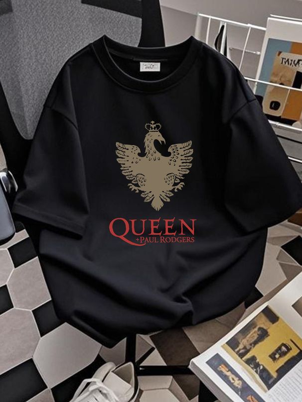 Queen + Paul Rodgers 2005 Black Shirt Ladies L Anvil Versatile Summer Slightly Unisex Breathable Fashion Streetwear Stylish Designer Clothes Soft_viptrois.com