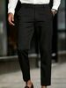 Men's Clothing Slim Fit Business Trousers Solid Color Casual Summer Thin Long Pants_viptrois.com