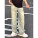 American Retro Splatter Tie Dye Jeans For Men, Autumn High Street Vibe Style Trousers, High End Straight Leg Slightly Flared Trousers_viptrois.com