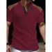 Men's Casual Polo Henley T-Shirt – Slim Fit, Short Sleeve & Digital Print (S-6XL, Multiple Colors)_viptrois.com
