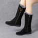 Warm High Fur 2024 Winter Shoes For Women Chunky Mid-calf Plush Snow Flat Boots ZIP Fashion Botas De Mujer_viptrois.com