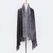 Large shawl scarf with double flanged pile collar fringe_viptrois.com
