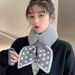 Drivedirect Women Scarf Plush Dot Print Fishtail Knot Solid Color Cross Keep Warm Fish Tail Shape Thicken Rabbit Fur Collar Scarf for Outdoor_viptrois.com