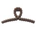 Autumn/Winter Brown Cross Pearl Claw Clip - Simple Large Back-of-Head Updo Clip - Premium Shark Clip_viptrois.com