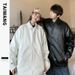 men's spring vintage work jacket streetwear style, patchwork design, loose fit with stand collar for casual & urban outfits_viptrois.com