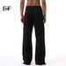 Men's Clothing High Street Raw Edge Side Zipper Design Slightly Flared Wide Leg Jeans_viptrois.com