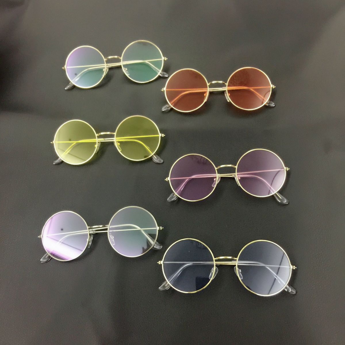 Harajuku Prince Mirror Reflective Eyewear Unisex Trendy Colorful Small Round Frame Sunglasses_viptrois.com