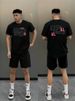 Vibe Hip Hop Handsome T-shirt Men's Versatile Cotton Short Sleeve American Trendy Brand High Street Loose Design Top_viptrois.com