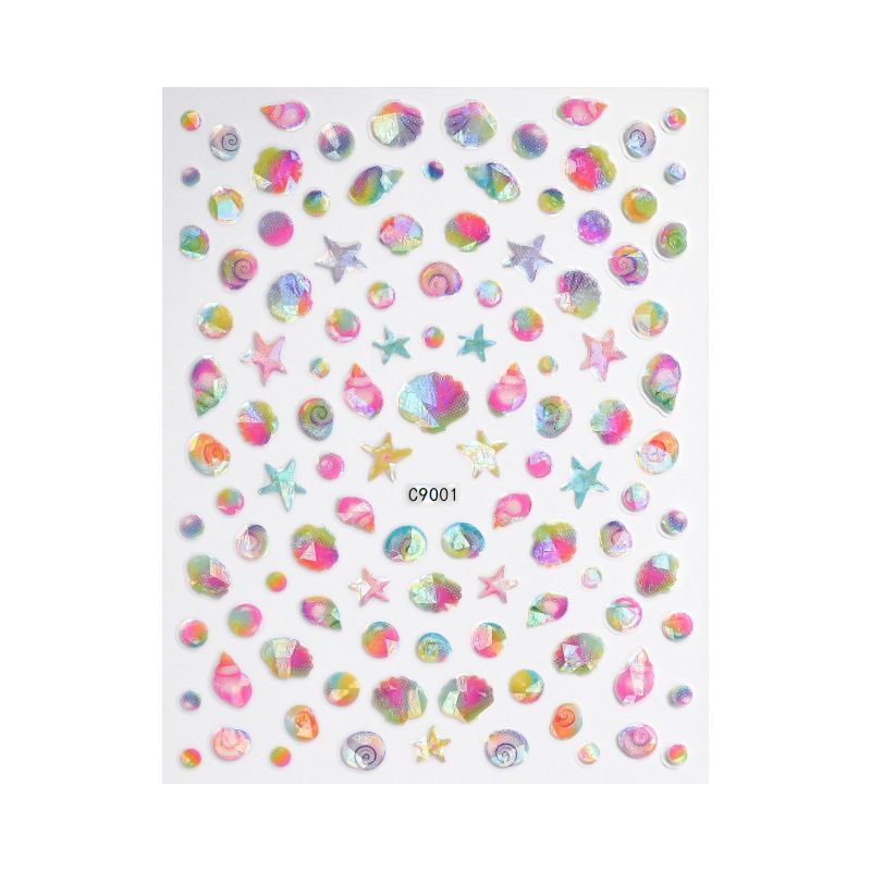 2025 New Ocean - Themed Nail Stickers - Dolphin, Jellyfish, Starfish, Shell - Ladies' Self - Adhesive Nail Decorations_viptrois.com
