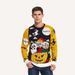 Halloween Color-Block Knit Sweater – Oversized Men's Pullover With Gothic Prints (S-XXXL, 4 Designs)_viptrois.com