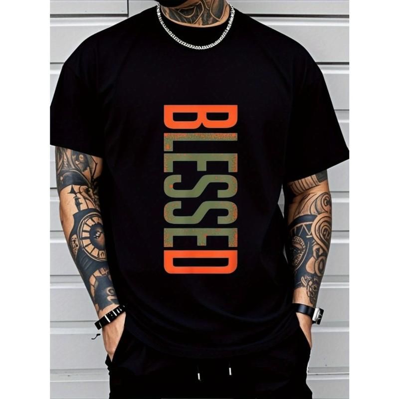 Casual Cuello Redondo Hombre Talla Grande Patrón Geométrico, Tejido Algodón Suave, Estiramiento Medio - Camiseta De_viptrois.com