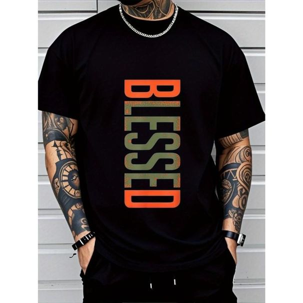 Casual Cuello Redondo Hombre Talla Grande Patrón Geométrico, Tejido Algodón Suave, Estiramiento Medio - Camiseta De_viptrois.com