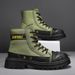 European Warm Series Shoes Martin 2025 Summer New Thick-Soled Canvas Casual Men's Workwear Versatile Motorcycle Outdoor Ankle Boots_viptrois.com