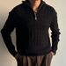 Men's Clothing Half Turtleneck Zipper Sweater For Men, High End Lazy Pullover Long Sleeved Sweater, Fashionable And Versatile White Jacket_viptrois.com
