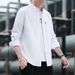 Men's Clothing Casual Long Sleeve Shirt - Breathable Polyester Slim Fit Button Down Shirt For Teens & Adults (White, Navy, Sky Blue, Gray, Red)_viptrois.com